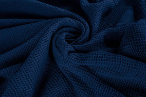 [Deep Blue] Crover Thermal Waffle 100% Cotton Wave Blanket (Twin / Queen / King)