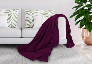 [Plum] Crover Thermal Waffle 100% Cotton Wave Blanket (Twin / Queen / King)
