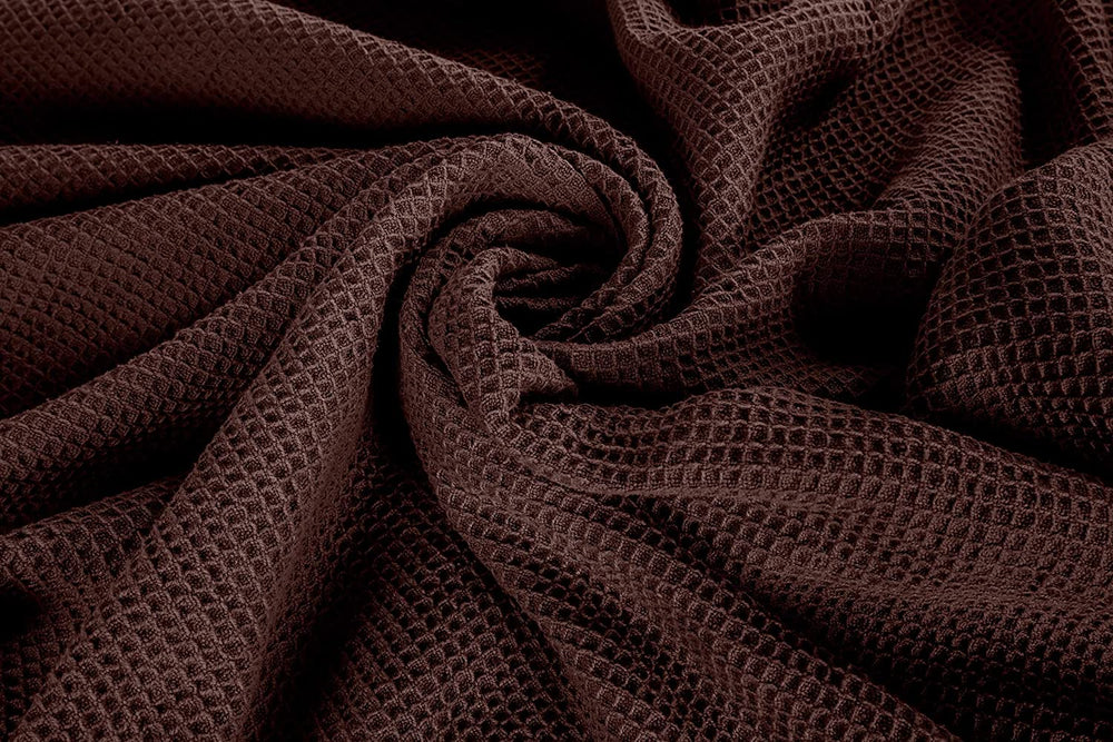 [Brown] Crover Thermal Waffle 100% Cotton Wave Blanket (Twin / Queen / King)
