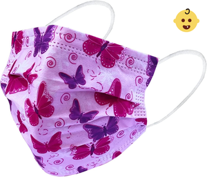 [Kids] Everydayspecial Disposable Safety Mask 3 Layer Protection Face Mask for Kids 50 pcs (Butterfly Assortment Kids)