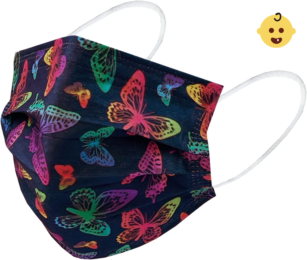 [Kids] Everydayspecial Disposable Safety Mask 3 Layer Protection Face Mask for Kids 50 pcs (Butterfly Assortment Kids)