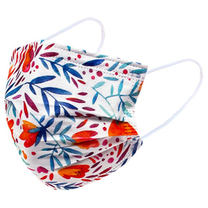 Everydayspecial Disposable Safety Mask 3 Layer Protection Face Mask for Adults 50 pcs (Flower Assorted Print 2)