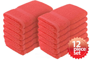 Fast Drying Absorbent 100% Cotton Hand Towel 12-Pcs Set, 16”x 27” - EverydaySpecial