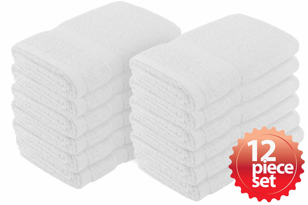 Fast Drying Absorbent 100% Cotton Hand Towel 12-Pcs Set, 16”x 27” - EverydaySpecial
