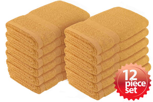 Fast Drying Absorbent 100% Cotton Hand Towel 12-Pcs Set, 16”x 27” - EverydaySpecial