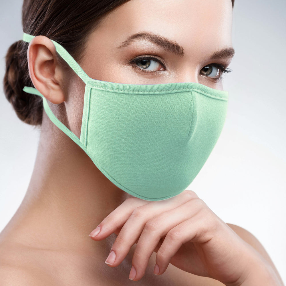 3PCS 2-Layer Reusable 3D Cotton Face Mask with Filter Pocket (Mint)