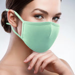 3PCS 2-Layer Reusable 3D Cotton Face Mask with Filter Pocket (Mint)