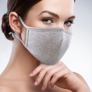 2-Layer Reusable 3D Cotton Face Mask with Filter Pocket (Heather Grey) - EverydaySpecial