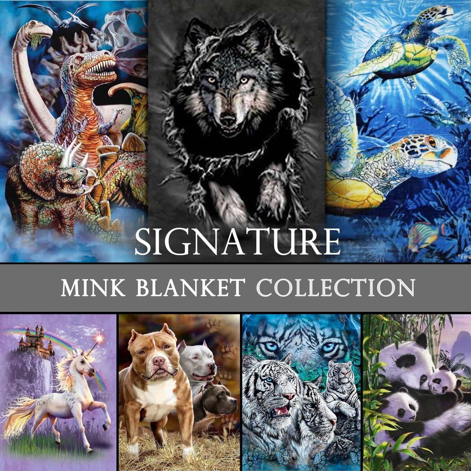 Signature Collection Mink Plush Blanket  for Animal Lovers, 79"x95"(QUEEN) - EverydaySpecial