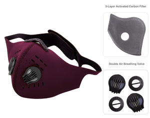 6 Colors Sports Reusable Adult Face Mask with Filter - EverydaySpecial