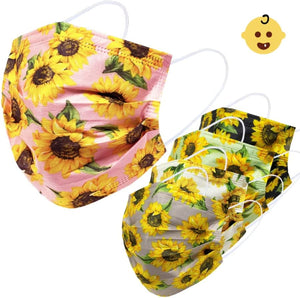 [Kids] Everydayspecial Disposable Safety Mask 3 Layer Protection Face Mask for Kids 50 pcs (Sunflower Assortment Kids)