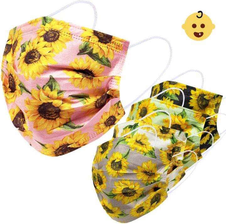 [Kids] Everydayspecial Disposable Safety Mask 3 Layer Protection Face Mask for Kids 50 pcs (Sunflower Assortment Kids)