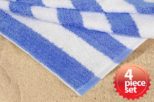 Terry Cloth Cotton Cabana Stripe Bath Beach Towel, 30"x 60" - EverydaySpecial