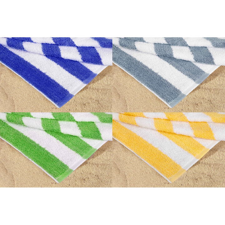 Terry Cloth Cotton Cabana Stripe Bath Beach Towel, 30"x 60"
