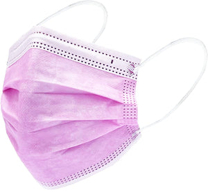 Disposable Mask 3 layer Protection Adult Face Mask 50 pcs (Pink)